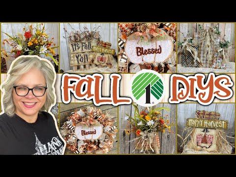 DOLLAR TREE $1 🍂 FALL DIYs || Rustic Country Crafts || Whimsical Hand Painted Decor