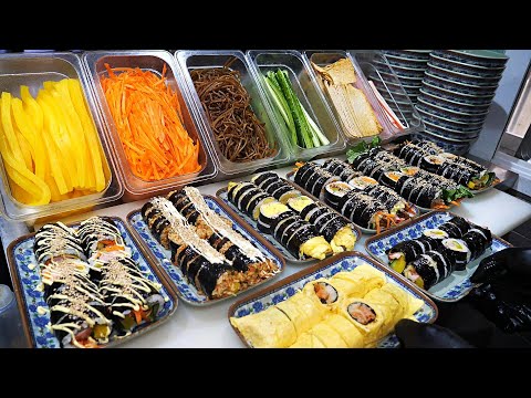 1000 units sold out per day! Famous celebrities also visit! Egg Omelette Gimbap / Korean street food