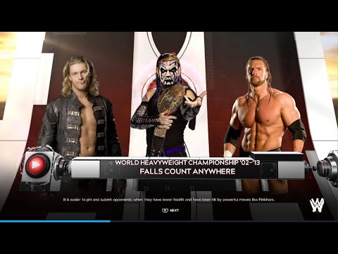 WWE 2K24 JEFF HARDY VS. EDGE VS. TRIPLE H FOR THE WORLD HEAVYWEIGHT CHAMPIONSHIP BELT!