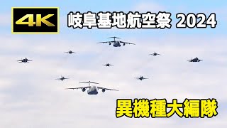 [4K] 岐阜基地名物、異機種大編隊＋機動飛行！ F-15特別塗装機も登場 - 岐阜基地航空祭 2024（11月17日）/ JASDF 航空自衛隊