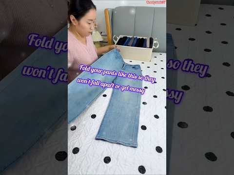 How to Stylishly Fold Jeans Pants #fashion #clothfolding #youtubeshorts  #shorts