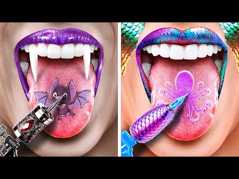 One Color Challenge! Vampire vs Mermaid | How to Became How a Popular Tattoo Artist?