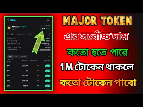 Major টোকেনের সর্বোচ্চ দাম কতো হবে। Major new update today। Major airdrop। Major listing date