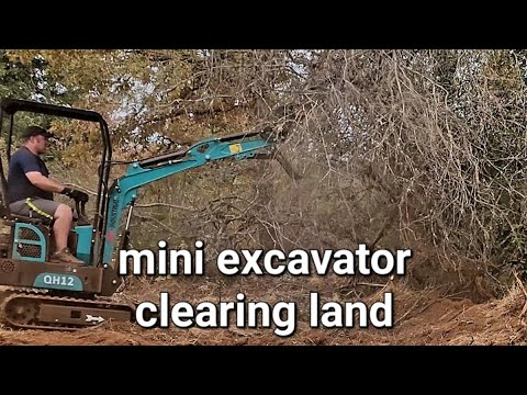 1 ton Chinese mini excavator review, land clearing, and trenching.