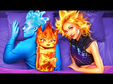 Ember and Wade from ELEMENTAL Expecting a Baby! FIRE vs WATER! ELEMENTS in Real Life