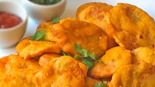 Aloo Pakora Recipe • Aloo Pakoda Recipe • Homemade Potato Scallops Recipe • Easy Potato Recipes