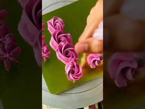 Purple flower nozzle rosset  #ytshorts #cake #cakeartist