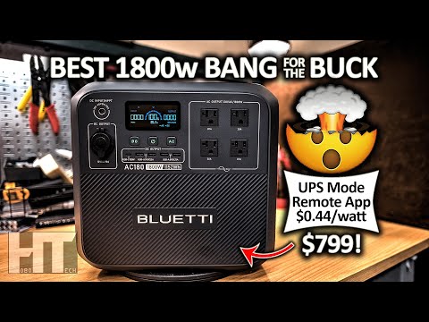 Bluetti AC180 1800w LiFePO4 UPS Power Station Solar Generator Review