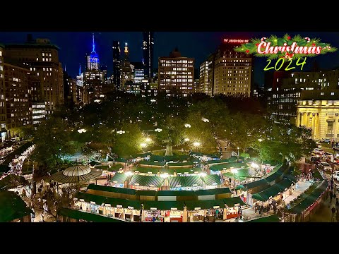 2024 NYC Christmas Walk 🎄 Union Square Holiday Market | Food , Fun & Festivities!