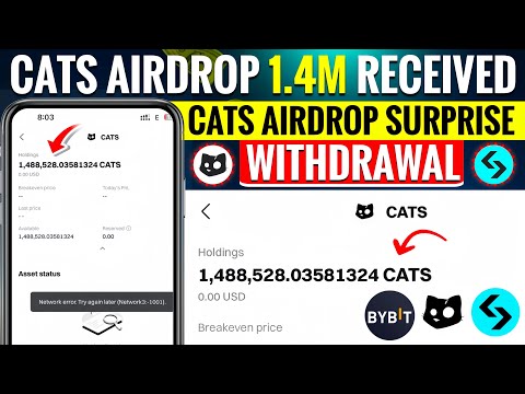 Cats Airdrop Received | I Got 1.4M Cats Coin | Cats airdrop withdraw | Cats Airdrop Update