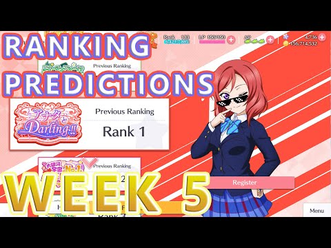 Love Live! All Stars: School Idol Channels Ranking Predictions [Week 5]