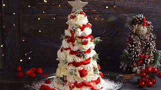 Pavlova Christmas Tree - showstopper Christmas Dessert!