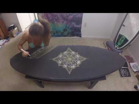 TIMELAPSE ART | Bali Inspired Art on a Surfboard