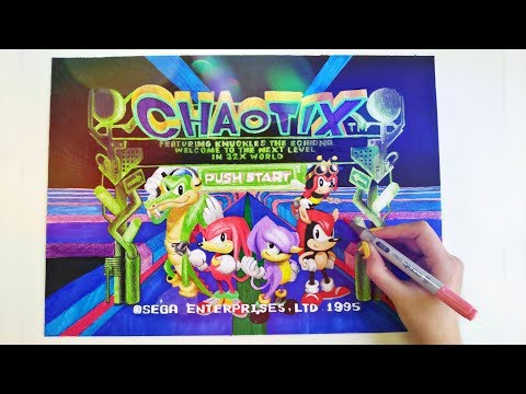 Speed Drawing Knuckles Chaotix Title Screen