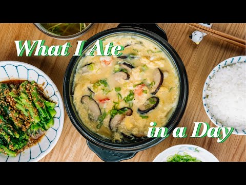 What I Eat in a Day | Chia Seed Pudding, Pesto Pasta, Korean Steamed Egg, Miso Soup (realistic)