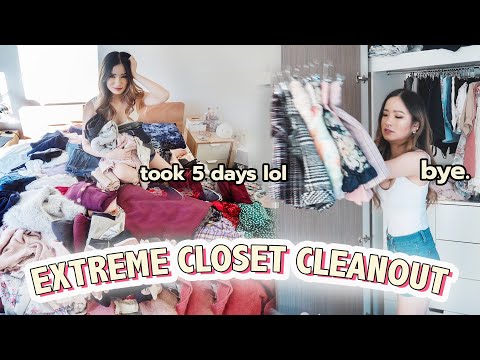 EXTREME CLOSET CLEANOUT (took 5 days) | Trying on ALL my clothes