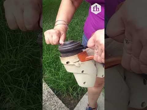 Woman Shows Grass Trimmer Hack Using Zip Ties