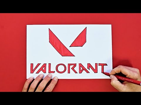 How to draw Valorant Game Logo