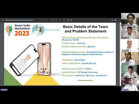 Smart India Hackathon 2023 SIH Derma Help Presentation