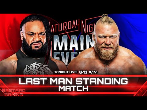 WWE 2K24 | Jacob Fatu VS Brock Lesnar - Last Man Standing Match | Saturday Night Main Event