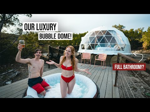 The Best LUXURY GLAMPING Ever!! 😍 Our Desert Dome House TOUR + Delicious Texas Food