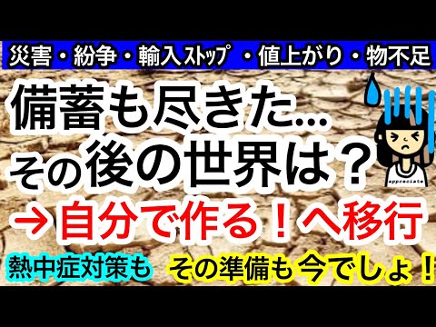 備蓄も尽きた…。その後の世界は？自分で作る方向へ。でもその準備は今しないと、その頃には買えませんよ！では、何を揃えれば良いのか？をご紹介します！