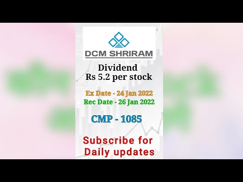 DCM Shriram ltd dividend || marketbhaskar