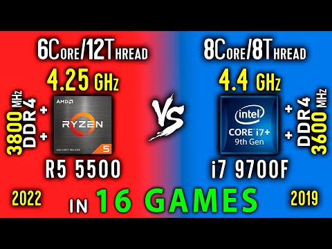 Ryzen 5 5500 vs i7 9700F Test in 16 Games or i7 9700 vs R5 5500