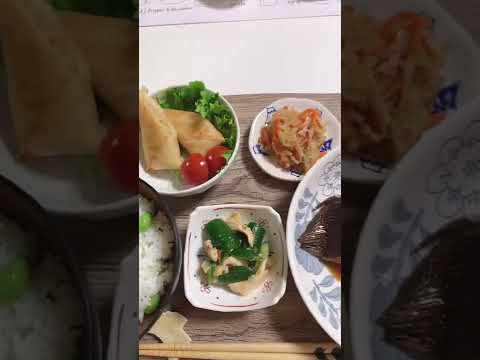 平日晩ごはん金曜日1-4 Dinner of a  working Japanese woman #shorts