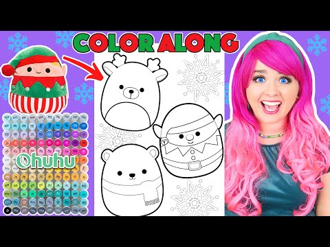 Color Squishmallows Christmas Plushies Picture With Me | COLOR ALONG WITH KIMMI