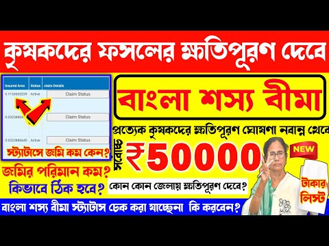 Bangla Sosso bima Status cheak online/ Bajaj Allianz স্ট্যাটাসে জমি কম কেন? ফসলের ক্ষতিপূরণ কে পাবেন