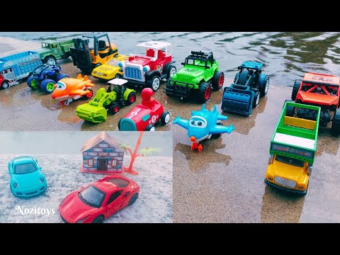 Vehicles Moving in Water and Land| Truck, Excavator, Dump Trucks Toy for Children #toys #kids