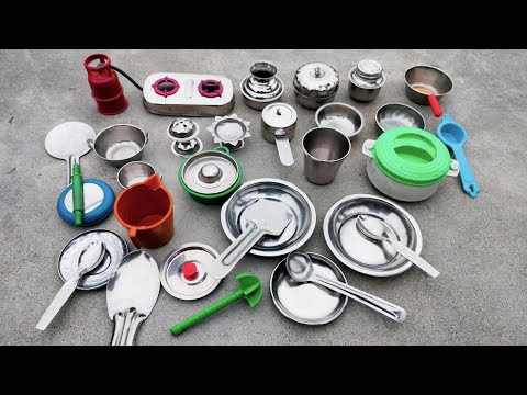 DIY Unboxing Amazing Mini Kitchen Set l Mini Latest Steel And Plastic kitchen Set @miniclay5092