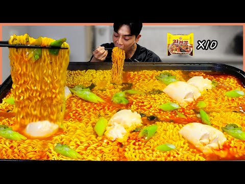 간단하게 순두부 진짬뽕 10봉지 라면 먹방 Eat 10 Spicy Jjambbong Ramen MUKBANG