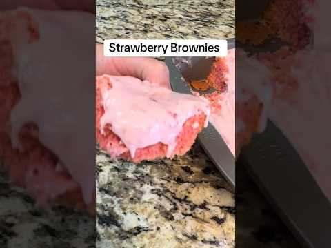 Strawberry Brownies #dessert #easyrecipe #food