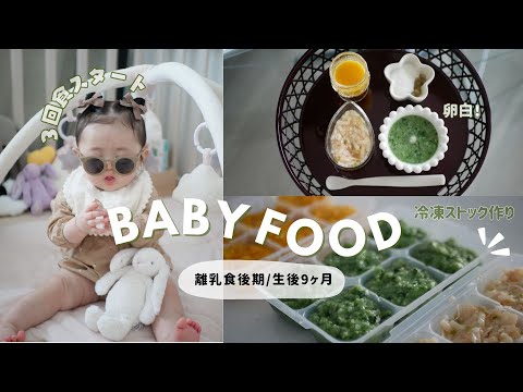 【 離乳食５】 9ヶ月ベビー👶✨【離乳食後期】簡単！冷凍ストック作り♡３回食スタート！