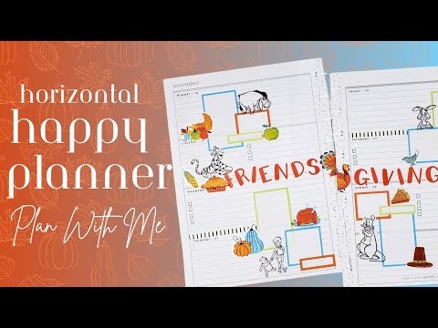 Happy Planner Horizontal Plan With Me| Friendsgiving Weekly Spread Idea