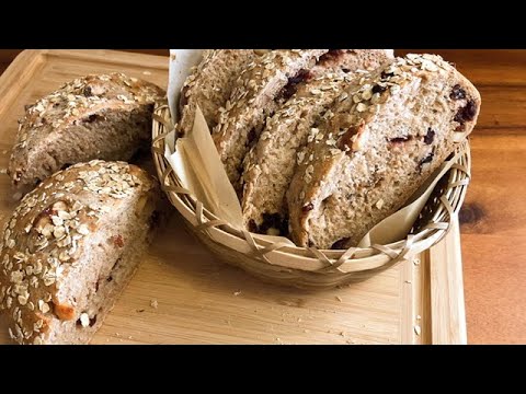 麥香果乾堅果麵包，無糖無油  Nut Fruit Dry Bread /Sugar-free. Oil-free/無糖および無油のナッツパン/무설탕 및 무오일 견과 빵