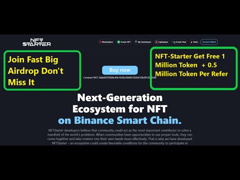 NFT-Starter Big Airdrop Get Free 1 Million Token + 0.5 Million Per Refer Step By Step #NFT #Airdrop