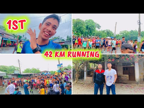 42 km Running merathon 😱 || আজকে আমাদের এখানে হলো 42 km run 🏃 || village vlog ❤️ #shorts