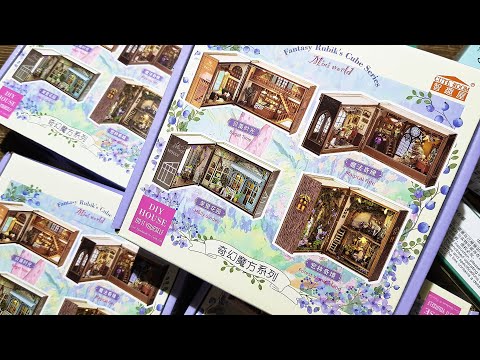 Box opening DIY miniature dollhouse kits Cube series