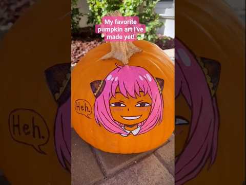 🎃 Drawing Anya Forger from SPY X FAMILY on a pumpkin | Halloween #art #animeart #spyxfamily #shorts