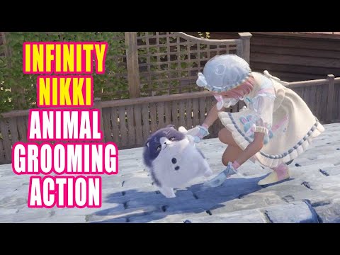 Infinity Nikki but just Nikki grooming animals