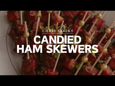 Super Easy Thanksgiving Recipe - Candied Ham Skewers