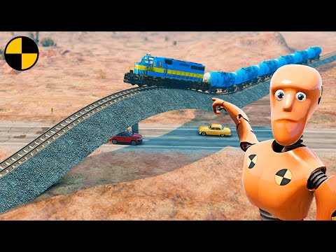 Trains vs Little Hill 😱 BeamNG.Drive