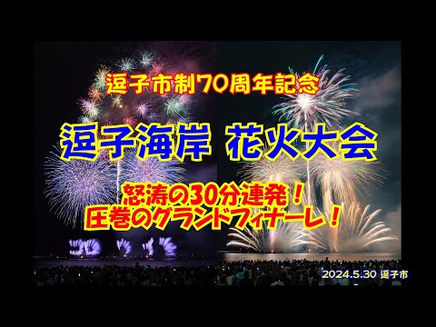 【逗子海岸花火大会】怒涛の30分連発! 圧巻のグランドフィナーレ!! #逗子 #花火 #日本橋丸玉屋 #fireworks 【4K高画質】