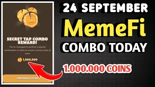 MEMEFI SECRET COMBO TODAY 24 SEPTEMBER 2024 | MEMEFI DAILY COMBO | MEMEFI COMBO TODAY | MEMEFI COMBO