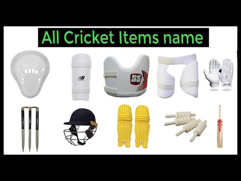 Cricket Equipment Name list with images. All Cricket Accessories. List of cricket items.