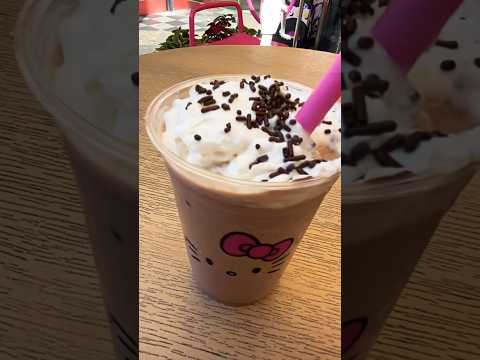 Chococat Frozen Mocha from the Hello Kitty And Friends Cafe #chocolate #boba #hellokitty #foodie