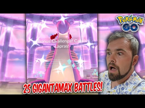 25 Shiny Gigantamax Lapras Battles & THIS is what I got... (Pokémon GO)